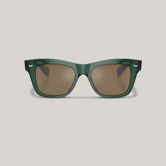OLIVER PEOPLES MS.OLIVER TRANSLUCENT DARK TEAL W/ COGNAC MIRROR