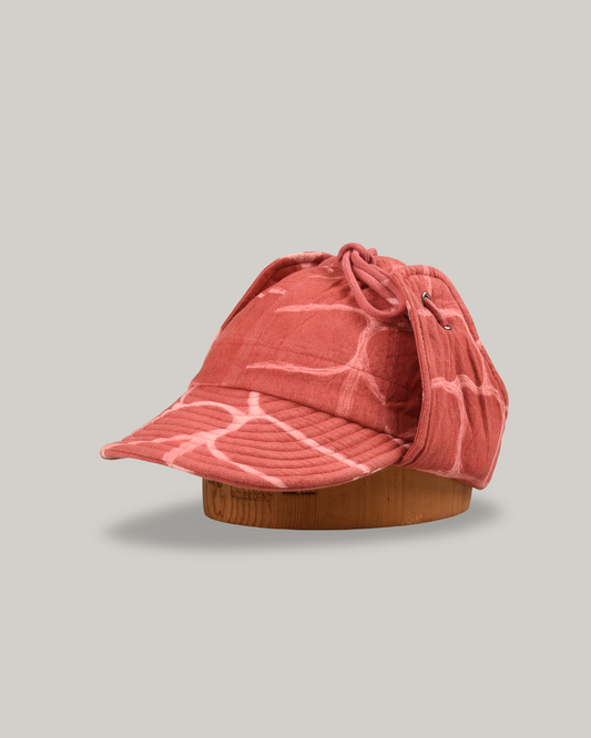 KARDO QUILTED SHIBORI FLAP CAP - LIVING CORAL