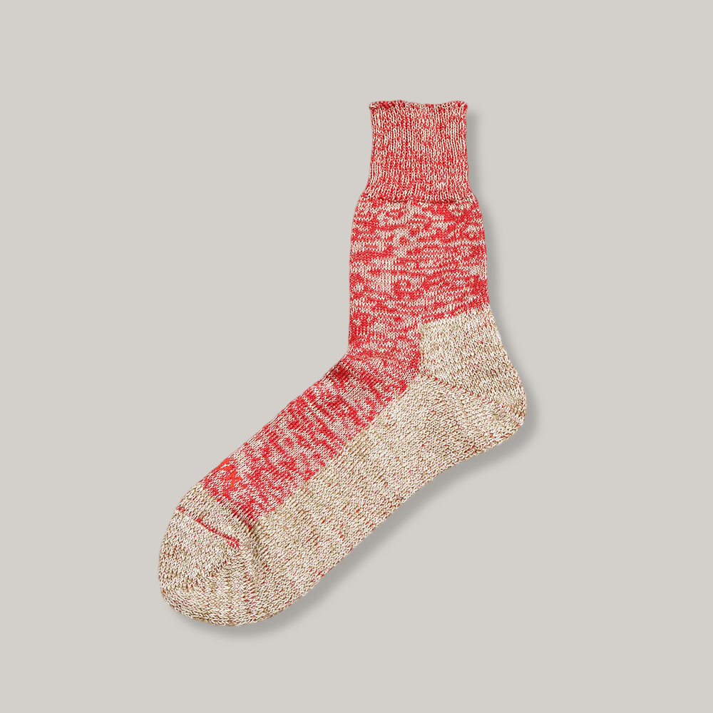 NIGEL CABOURN COTTON LINEN PILE SOCKS - BORDEAUX