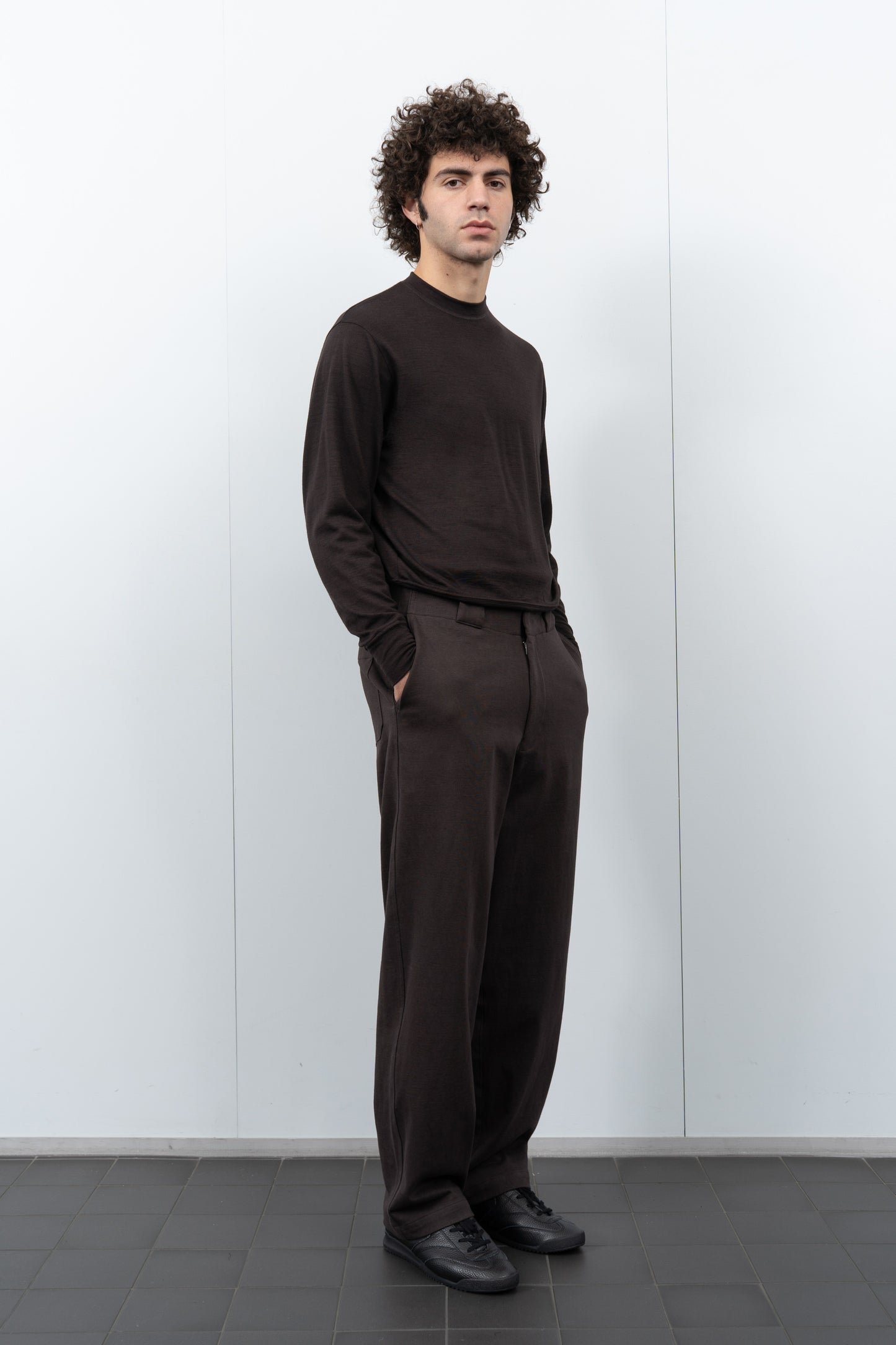 LADY WHITE CO. JERSEY TROUSER - BLACK MUSHROOM