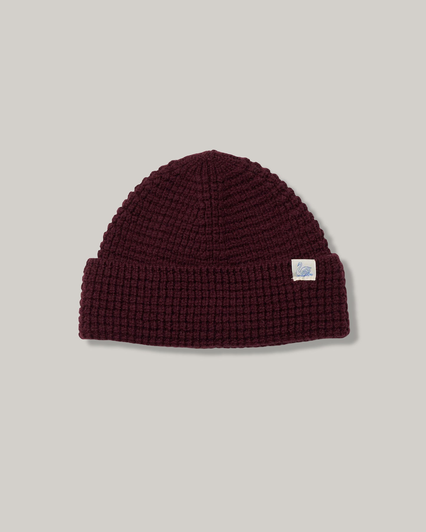MERZ B. SCHWANEN WAFFLE STRUCTURE STURDY BEANIE - BURGUNDY