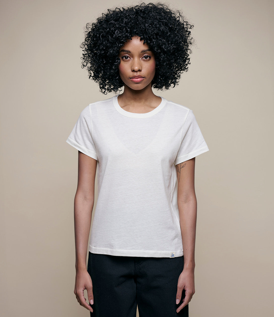 MERZ B. SCHWANEN COTTON - CASHMERE WOMEN'S T-SHIRT - NATURAL