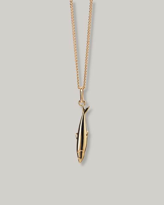 MEADOWLARK SARDINE CHARM NECKLACE - GOLD PLATED