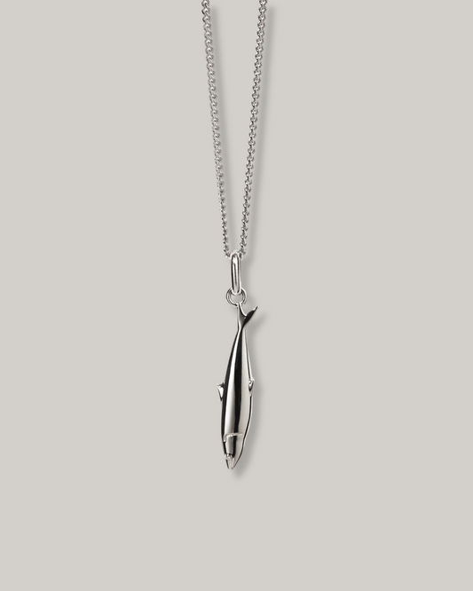 MEADOWLARK SARDINE CHARM NECKLACE - STERLING SILVER