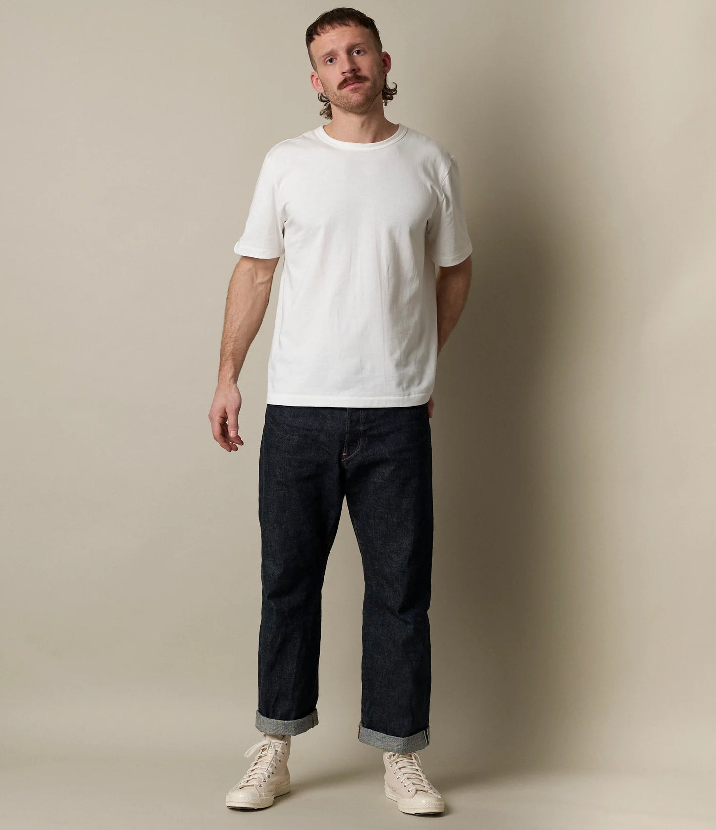 MERZ B. SCHWANEN 214 CREW NECK T-SHIRT RELAXED FIT - WHITE