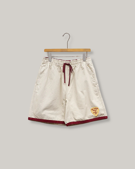 NIGEL CABOURN MAINLINE RUGGER SHORT - PIGMENT FADE - IVORY