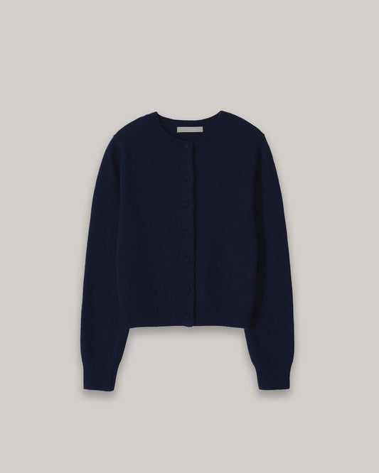 NOTHING WRITTEN DIENE ROUND CARDIGAN - DARK NAVY
