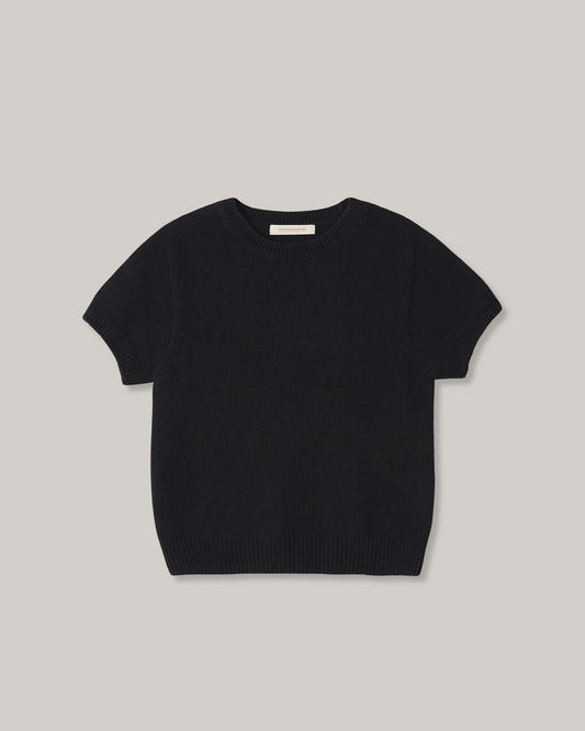 NOTHING WRITTEN PUNO SHORT SLEEVE KNIT - BLACK
