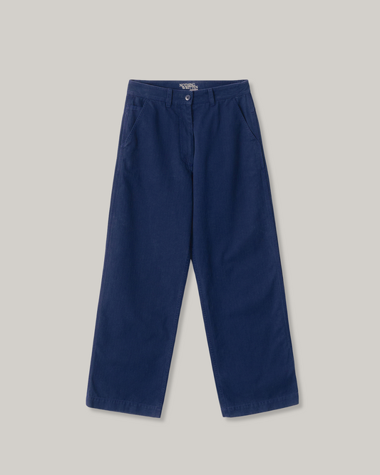 NOTHING WRITTEN PAAN COTTON WORK PANTS - BLUE