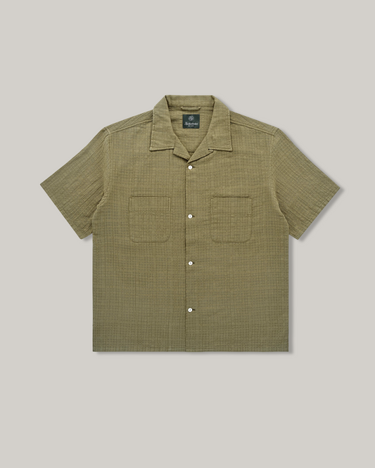 KNICKERBOCKER OLIVEIRA BREEZE WEAVE SHIRT - OLIVE SAND