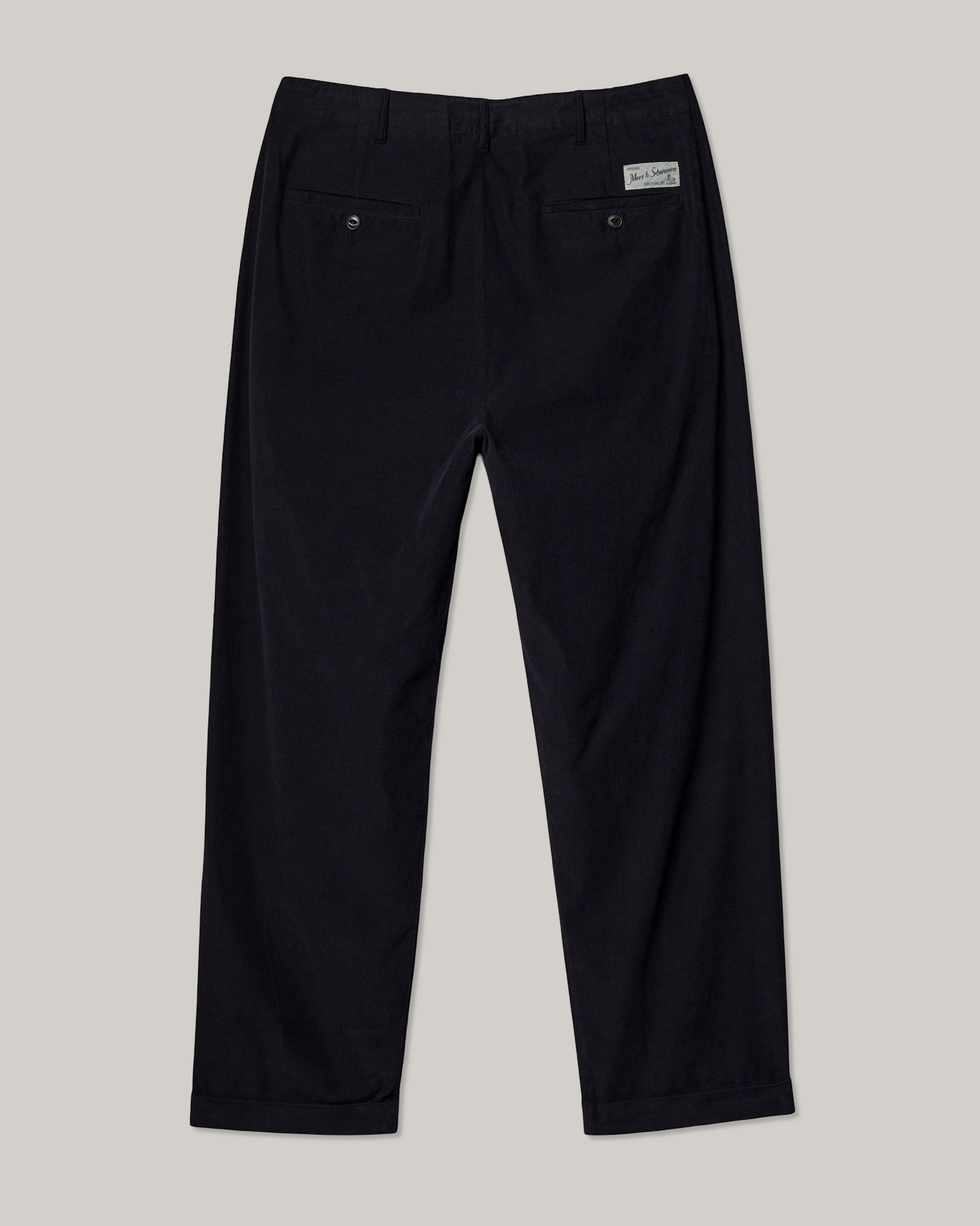 MERZ B. SCHWANEN UNISEX COTTON CORDUROY PANTS - DEEP BLACK