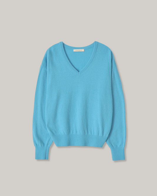 NOTHING WRITTEN PUNO V-NECK PULLOVER - DODGER BLUE