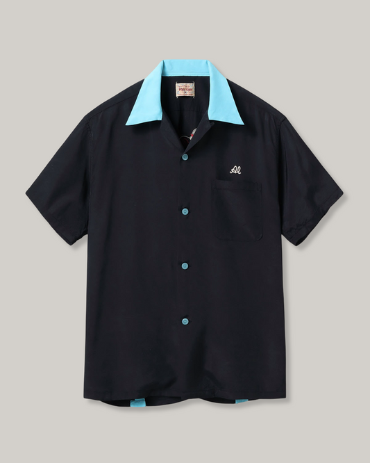 STYLE EYES - RAYON BOWLING SHIRT “JAX BEER” - BLACK