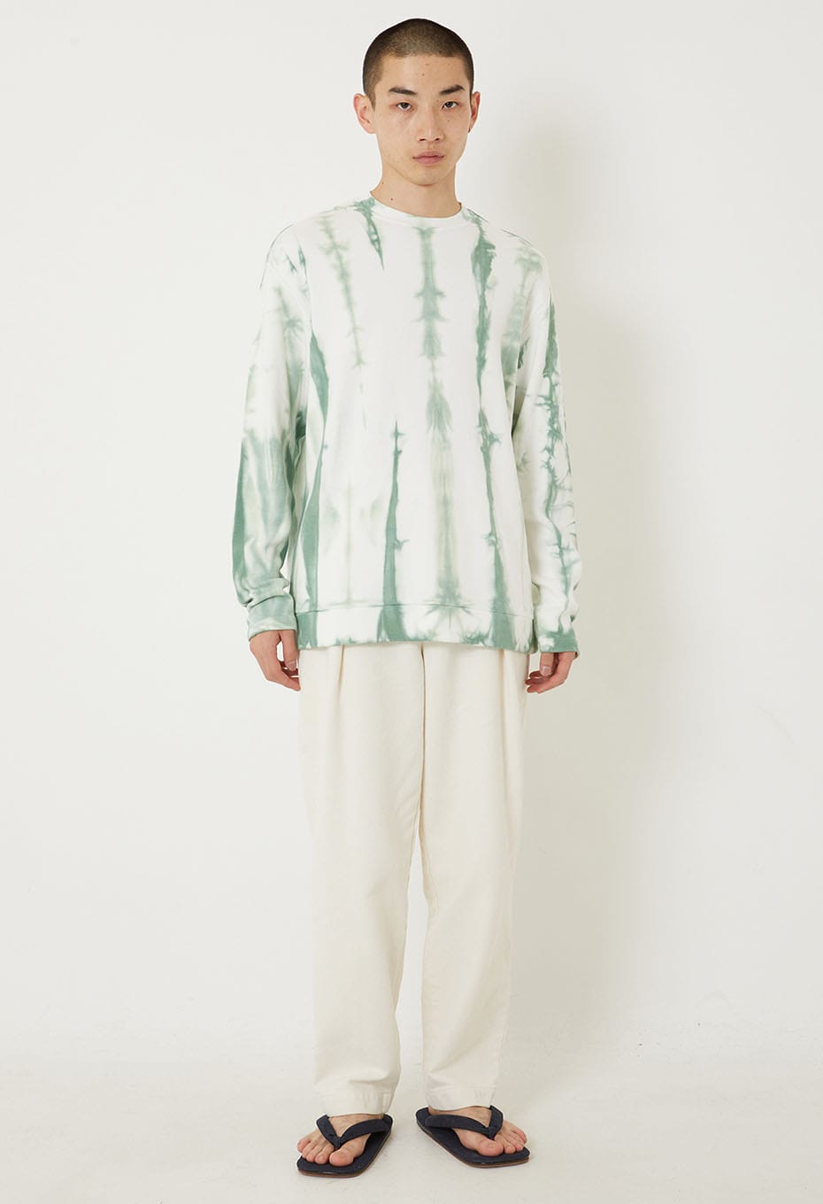 BLUE BLUE JAPAN SHIBORI PULLOVER - LIGHT GREEN