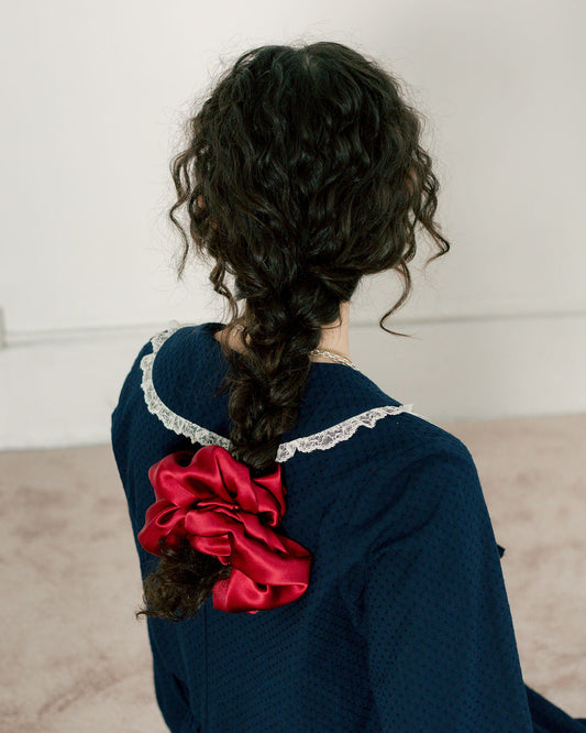 A BRONZE AGE - SILK SCRUNCHIE - POMEGRANATE