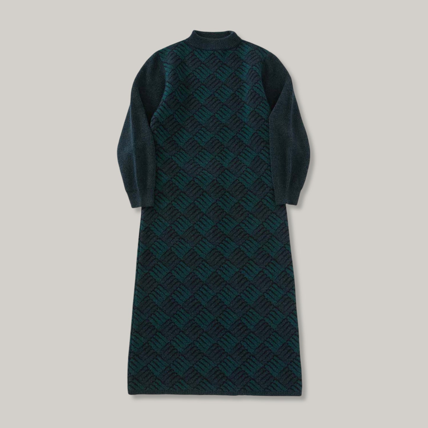 BLUE BLUE JAPAN WOMEN'S WIND AND WAVE PATTERN DRESS - TEAL