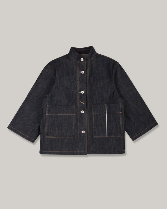 WORK WORKS WOMENS STAND COLLAR 3/4 SLEEVE JACKET -