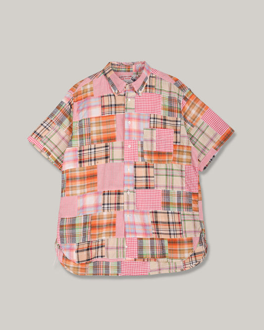 SUGAR CANE INDIA MADRAS PATCHWORK BUTTON SHIRT - PINK