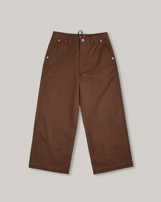 WORK WORKS WOMENS ANKLE LENGTH TROUSERS - BROWN