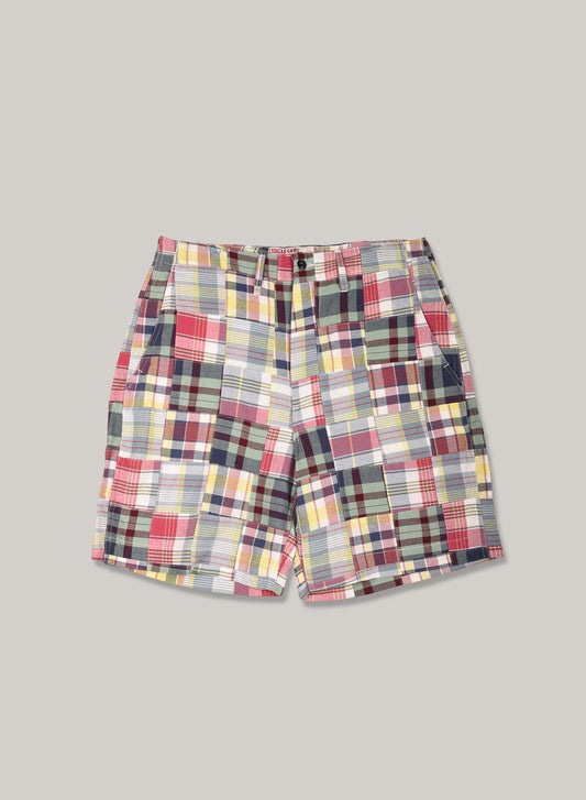 SUGAR CANE MADRAS SHORTS PATCHWORK CHECK - GREEN