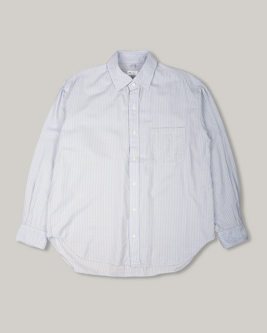 TS(S) GARMENT DYE BLOCK STRIPE BAGGY FIT SHIRT - BLUE