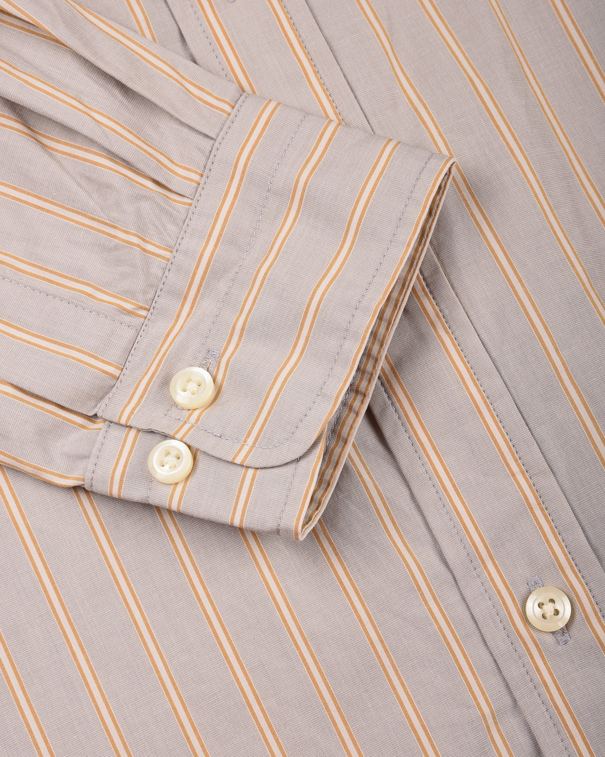 TS(S) STRIPE COTTON POPLIN CLOTH BAGGY FIT SHIRT - GREY