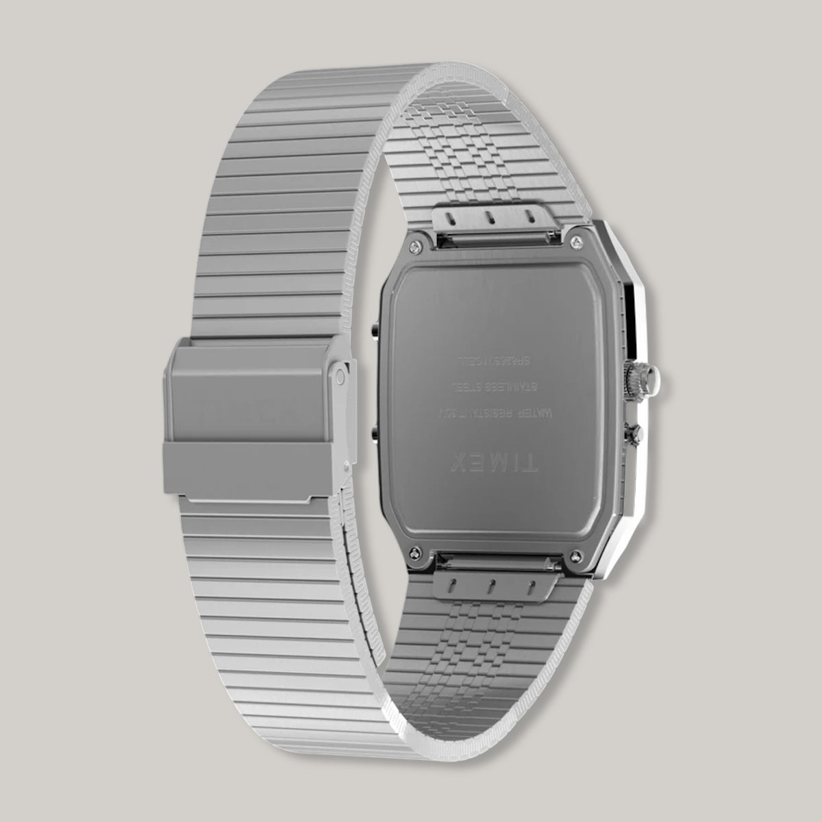 Q TIMEX® 1982 ANA-DIGI REISSUE 33MM STAINLESS STEEL BRACELET WATCH