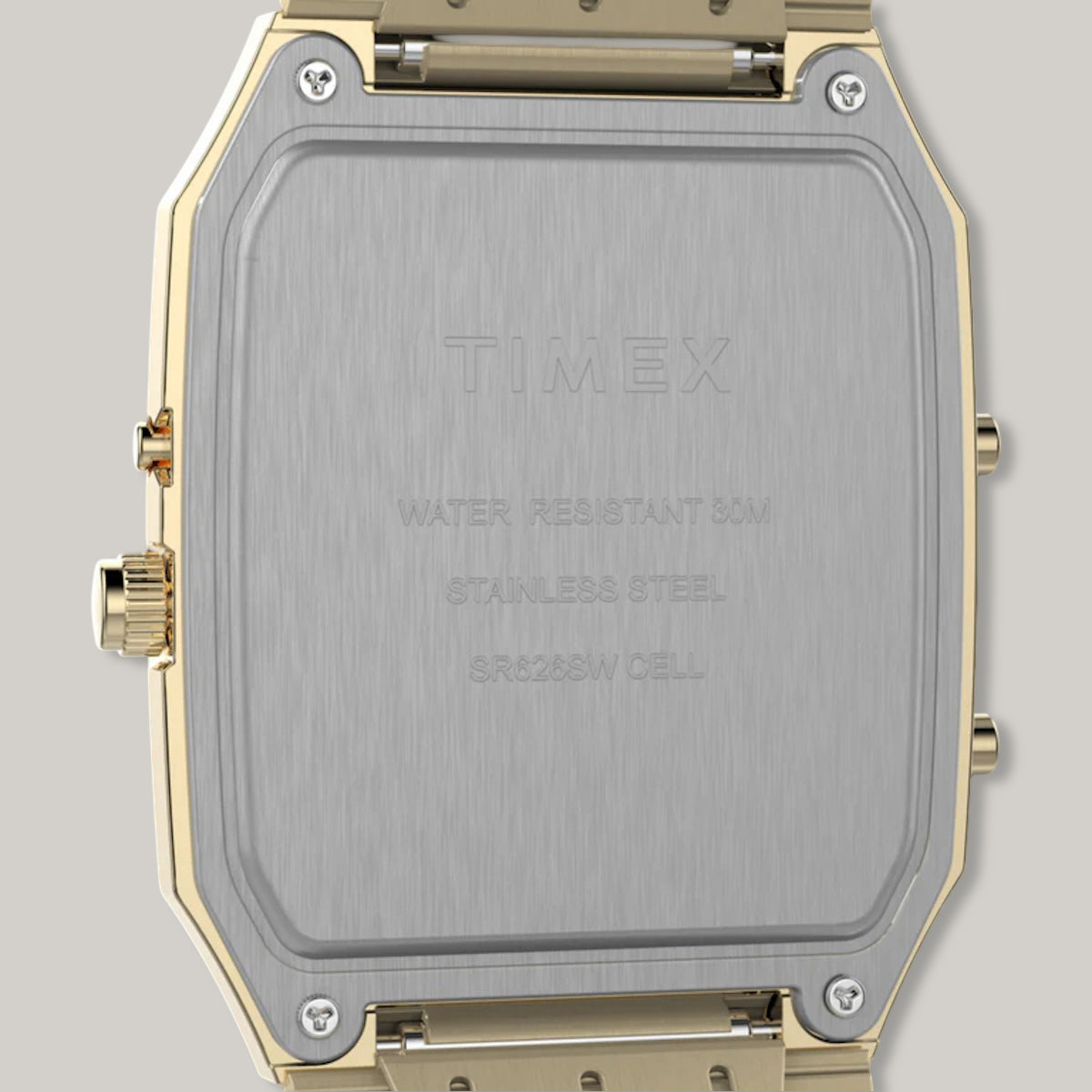 Q TIMEX® 1982 ANA-DIGI REISSUE 33MM GOLD-TONE BRACELET WATCH