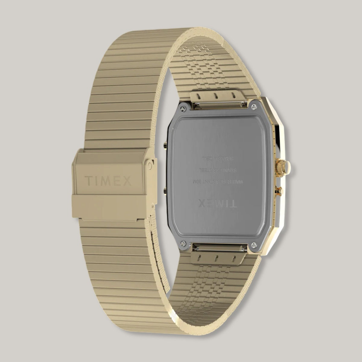 Q TIMEX® 1982 ANA-DIGI REISSUE 33MM GOLD-TONE BRACELET WATCH