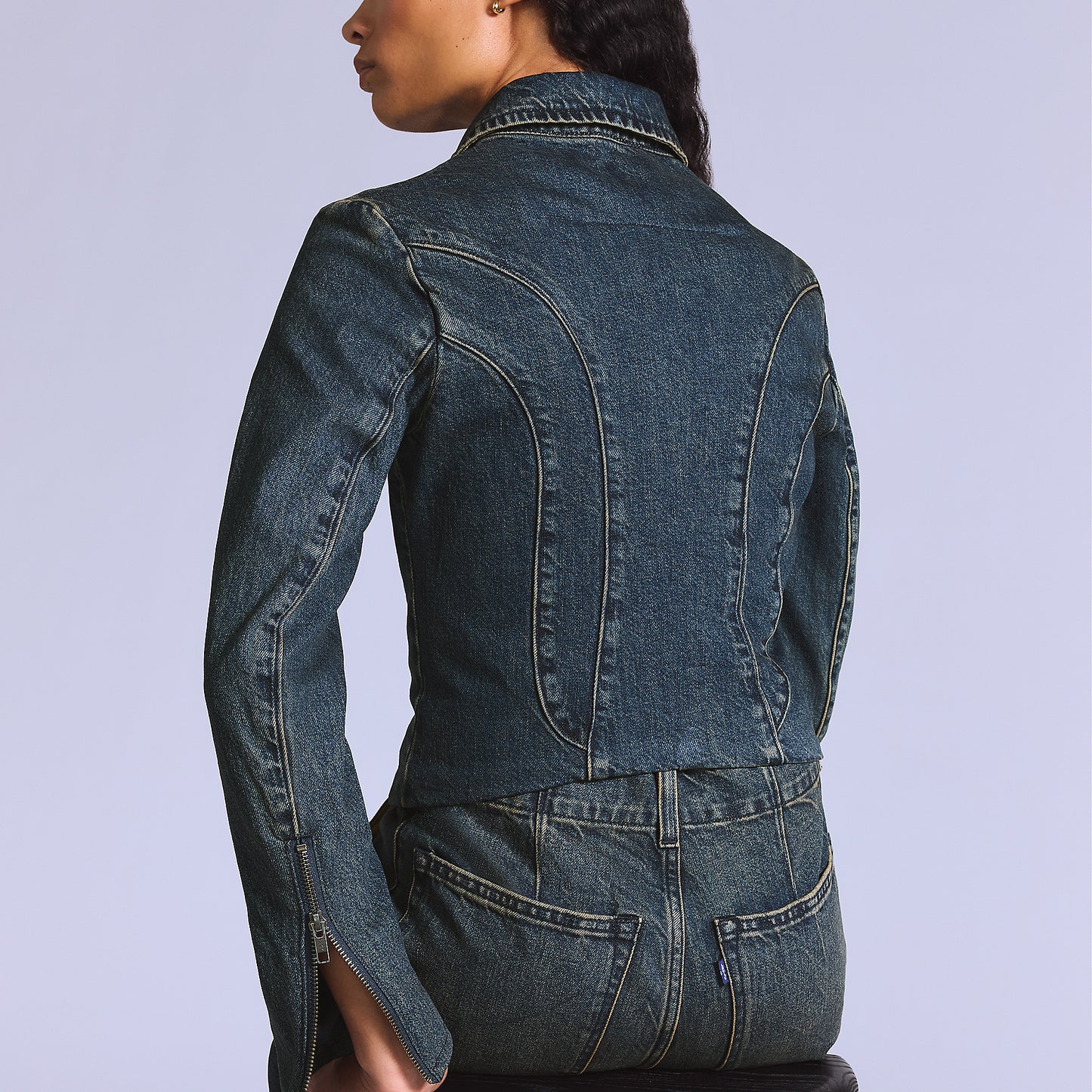 LEVIS' BLUE TAB MOTO JACKET - BLACK PEARL