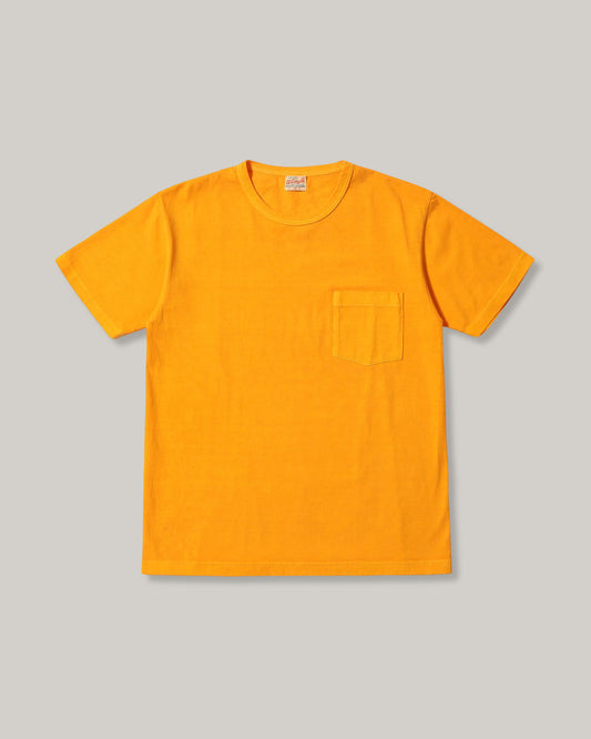 WHITESVILLE PIGMENT DYE POCKET T-SHIRT - GOLD