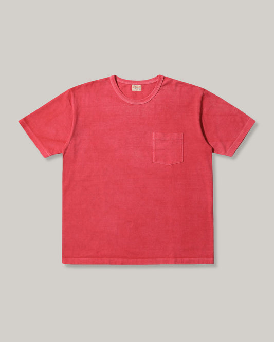 WHITESVILLE PIGMENT DYE POCKET T-SHIRT - RED
