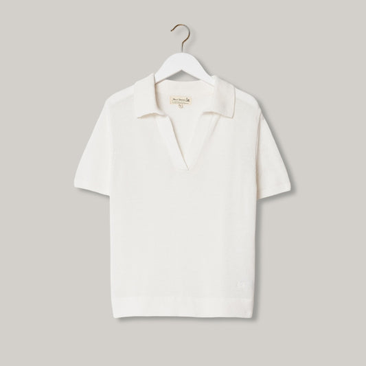 MERZ B. SCHWANEN KNITTED V-NECK SWEATER - WHITE