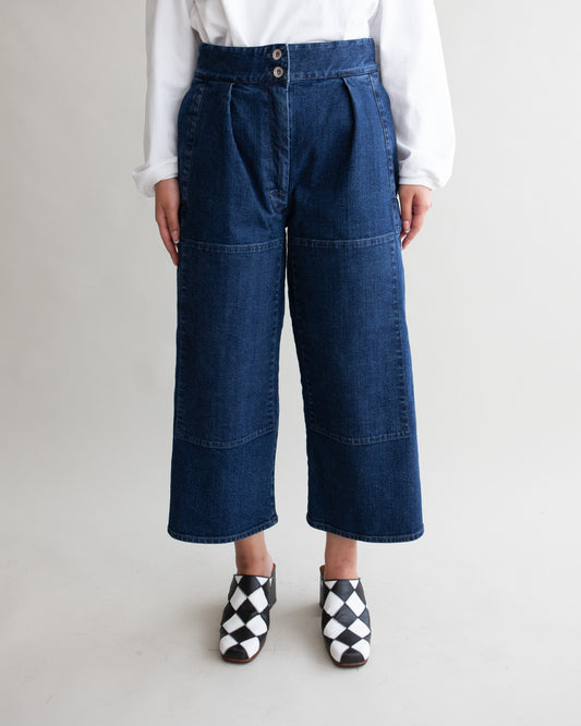 W'MENSWEAR BURNOUT PANT - DENIM