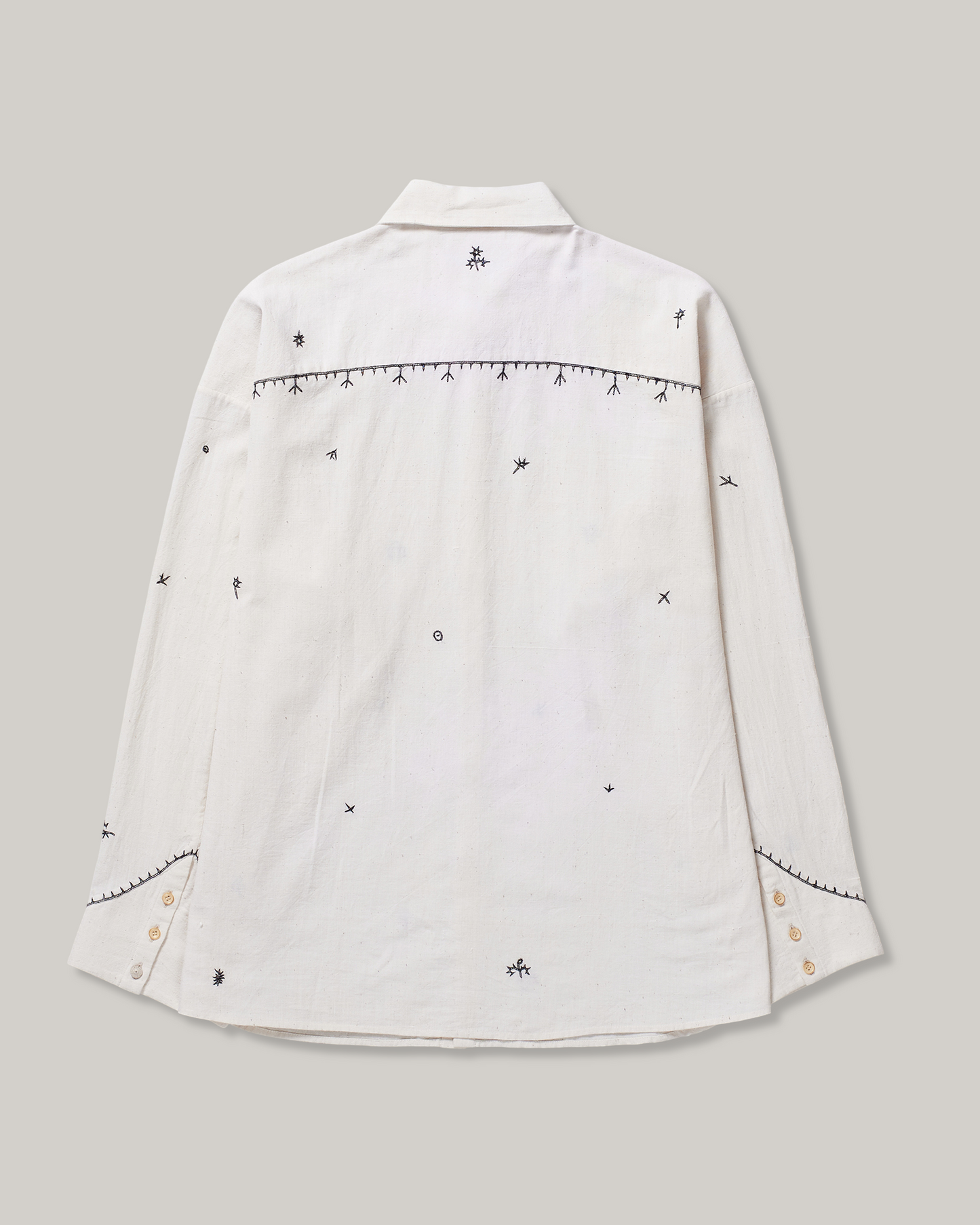 11.11 UNISEX EMBROIDERED SHIRT - ECRU