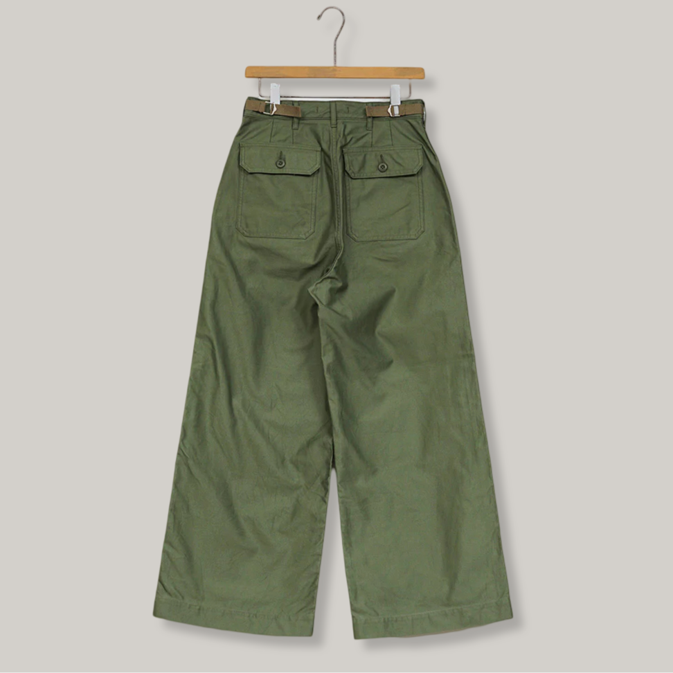 NIGEL CABOURN WOMEN'S MAINLINE WIDE BAKER PANTS - GREEN