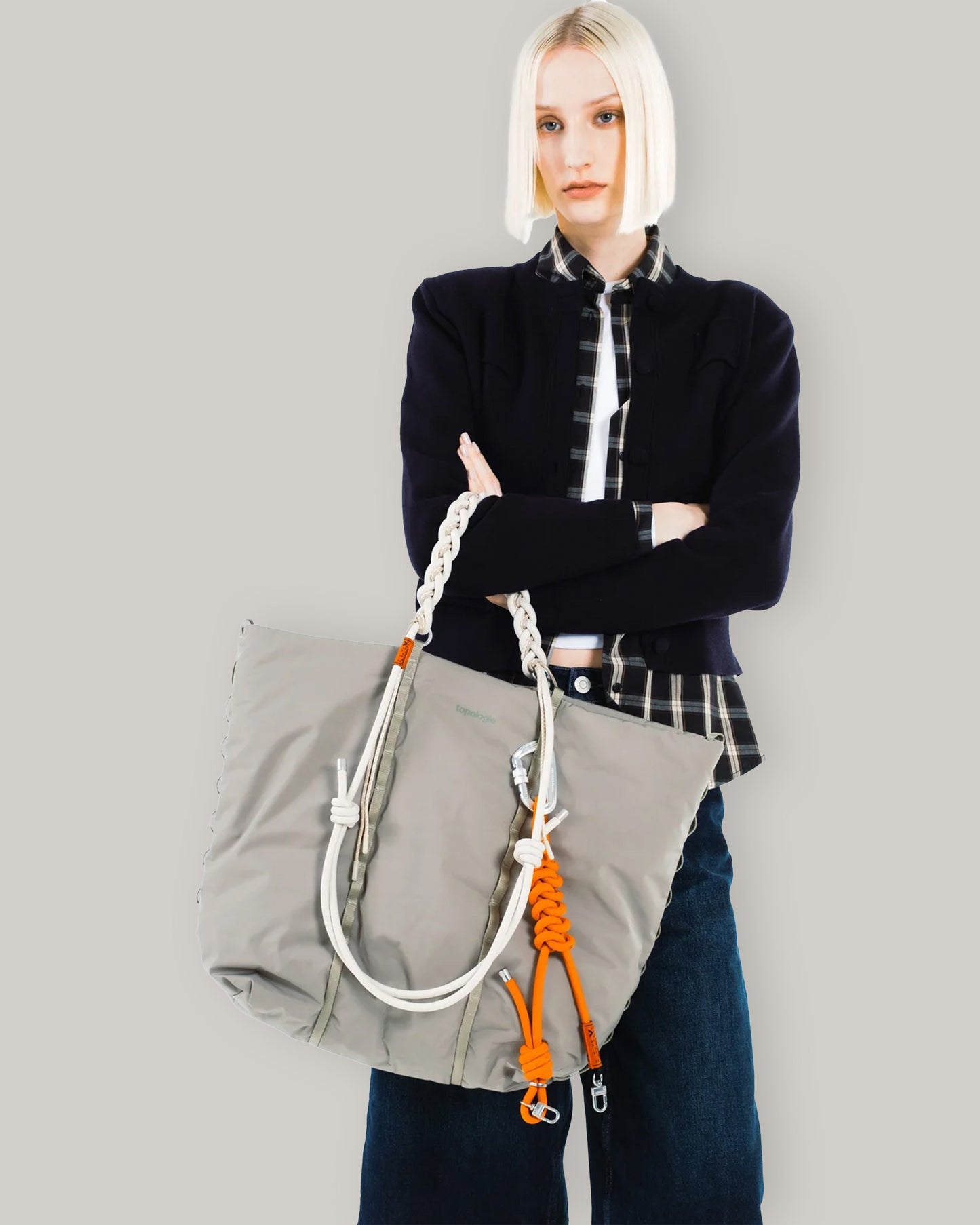 TOPOLOGIE CLOUD TOTE MOSS TECH SATEEN