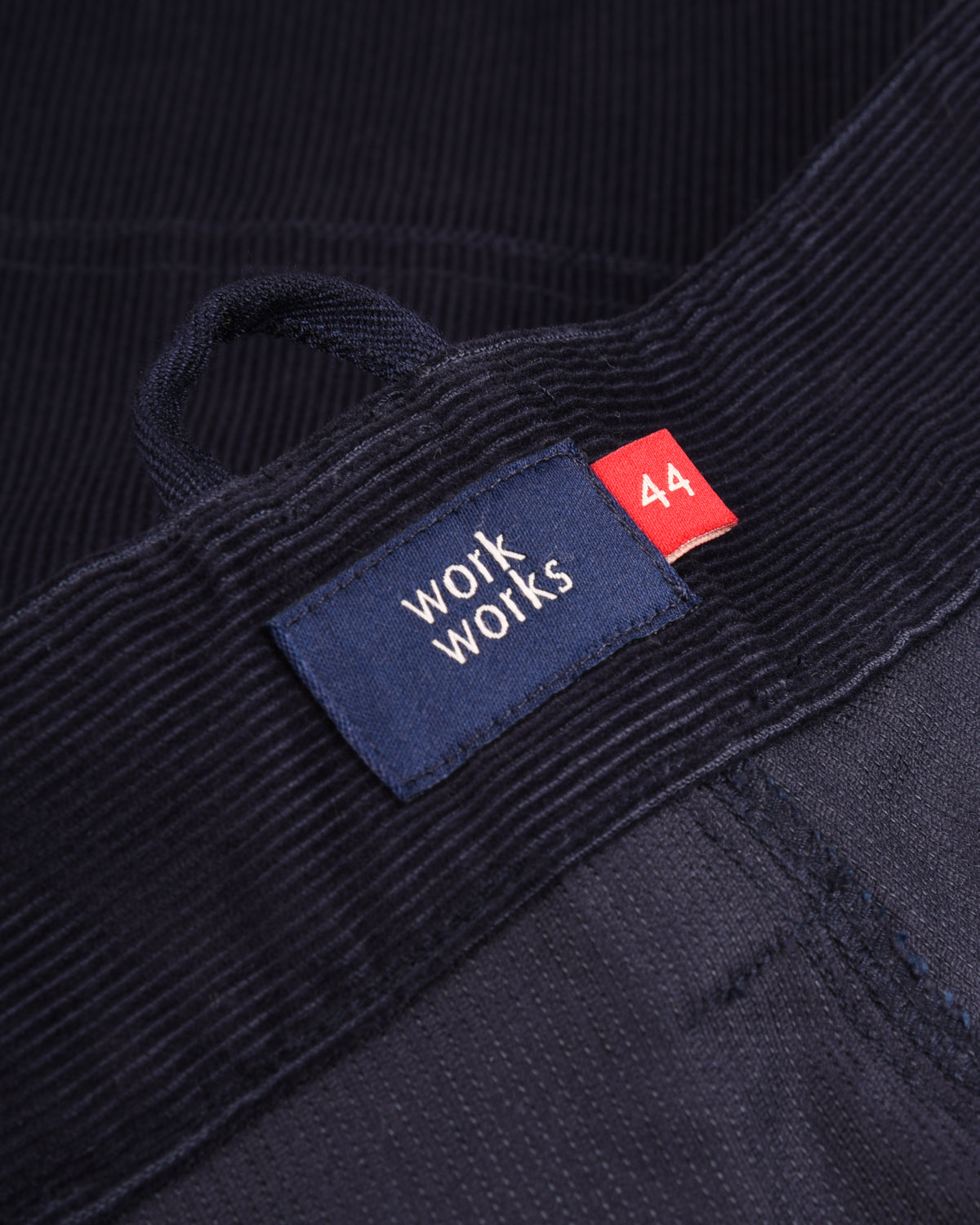 WORK WORKS WOMEN'S UTILITY POCKET STRAIGHT RELAXED PANTS - NAVY CORDUROY
