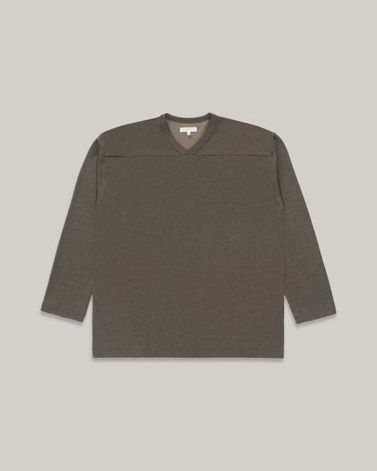 LADY WHITE CO. L/S FOOTBALL T-SHIRT - GREY OLIVE