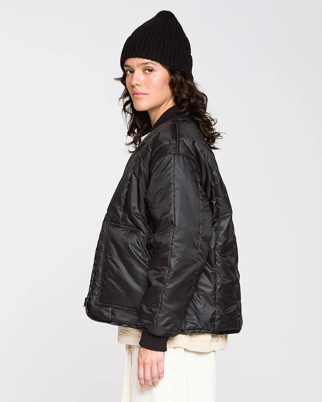 EAT DUST FROSTBOMBER JACKET FURY NYLON - BLACK