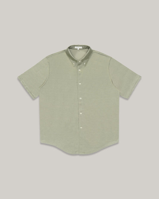 LADY WHITE CO. SS JERSEY BUTTON DOWN - PISTACHIO