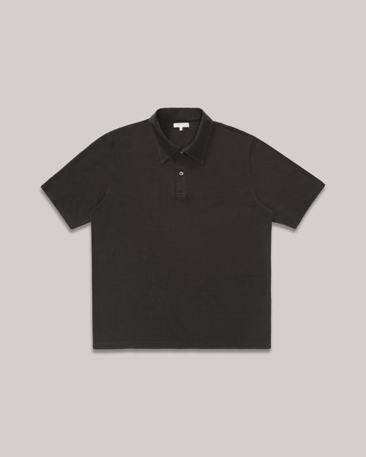 LADY WHITE CO. TWO BUTTON SS PIQUE POLO - BLACK PINE