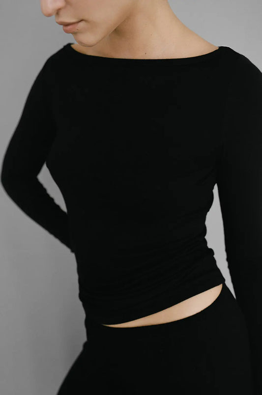 KYE INTIMATES RECLINE BATEAU LONGSLEEVE - BLACK
