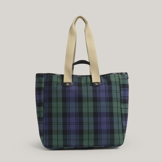 BLEU DE CHAUFFE MELINE TOTE BAG - TARTAN