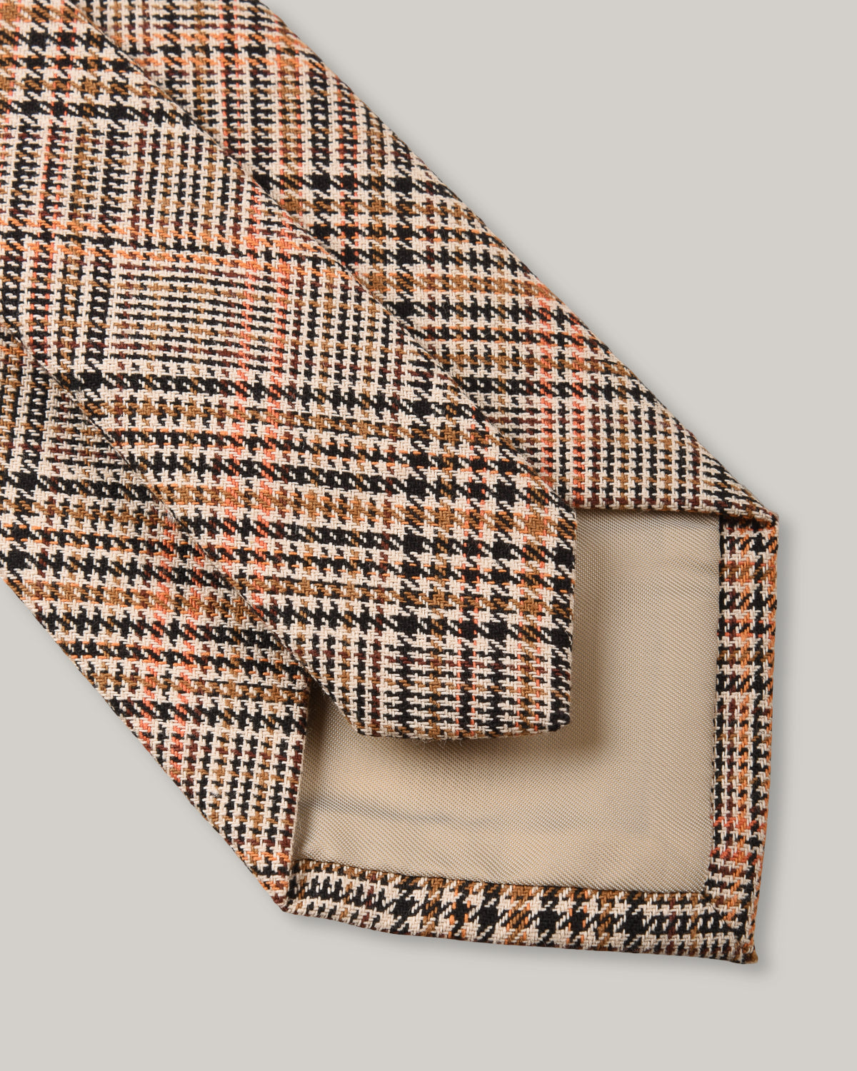 TS(S) SMOKY BASIC PLAID COTTON CLOTH NECK TIE - GLENPLAID