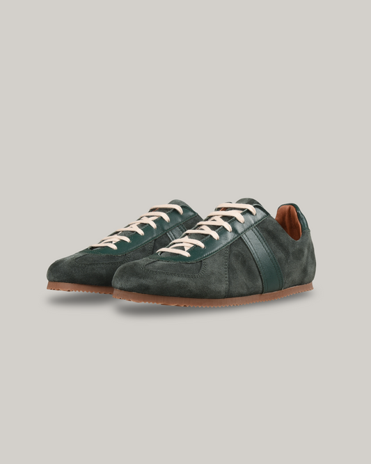REPRODUCTION OF FOUND - GERMAN MILITARY TRAINER - DARK GREEN SUEDE
