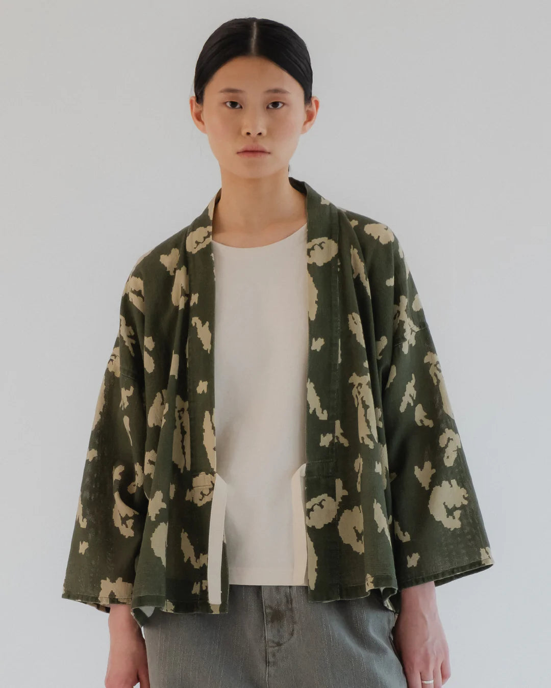 GIRLS OF DUST KIMONO - CLOUD CAMO MESH - LIGHT GREEN/ OFF WHITE