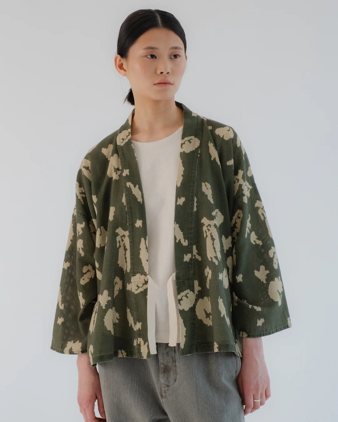 GIRLS OF DUST KIMONO - CLOUD CAMO MESH - LIGHT GREEN/ OFF WHITE