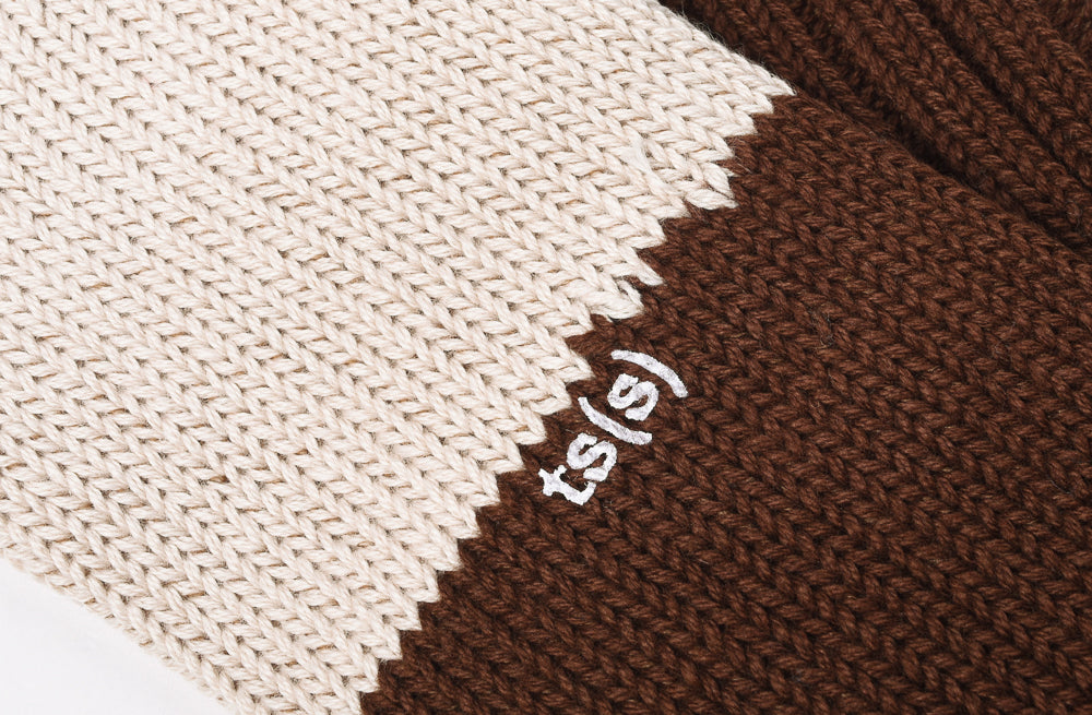 TS(S) UNPAIRED COTTON RIB SOCK (SINGLE) - BROWN