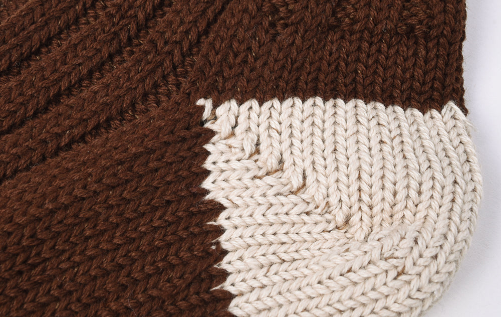 TS(S) UNPAIRED COTTON RIB SOCK (SINGLE) - BROWN
